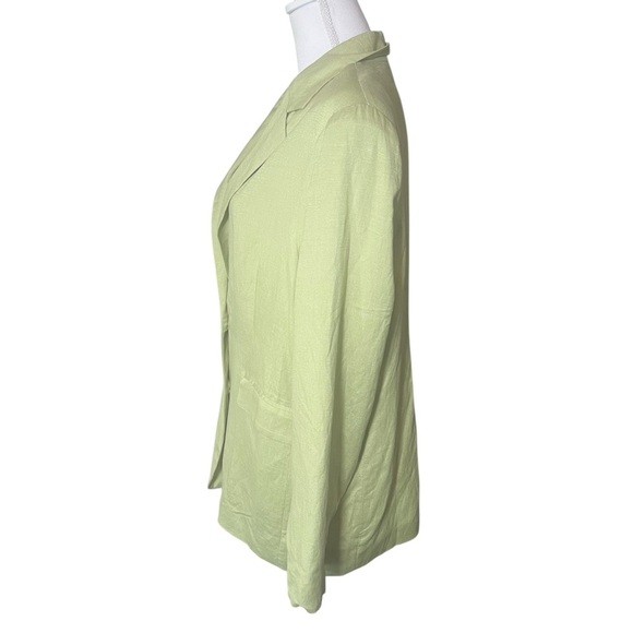 ASTR The Label Rio Oversized Blazer Jacket Celery Green Large NWOT Linen Blend - Picture 13 of 16